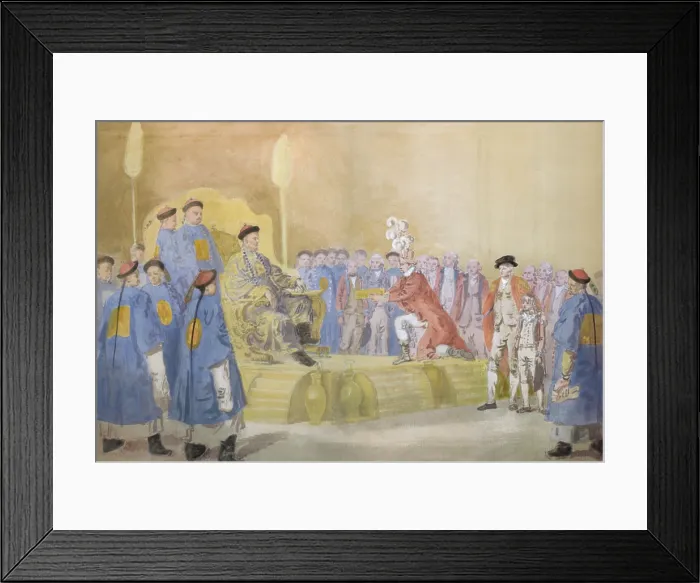 Framed Print : British Ambassador George MacCartney kneeling before the Qianlong Emperor of China, Sept 14, 1793 Framed Print : British Ambassador George MacCartney kneeling before the Qianlong Emperor of China, Sept 14, 1793