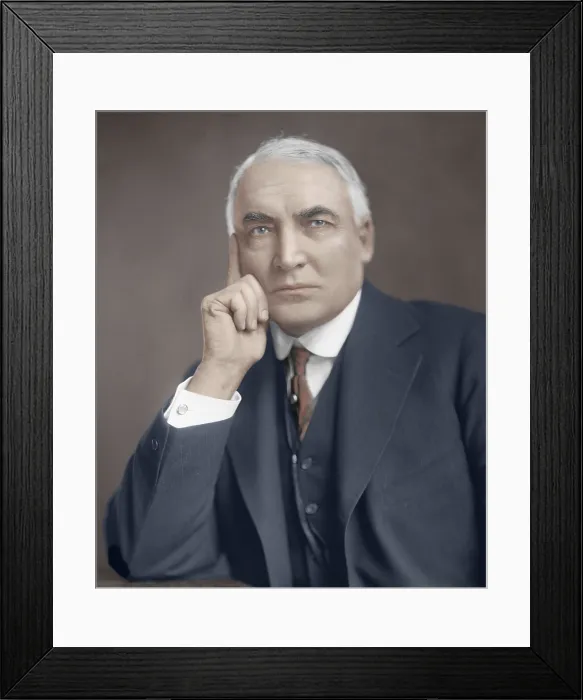 Framed Print : President Warren Harding, ca. 1921-23. He was President for less than two and half years when he died during a tour of Alaska and the Western states on August 2, 1923