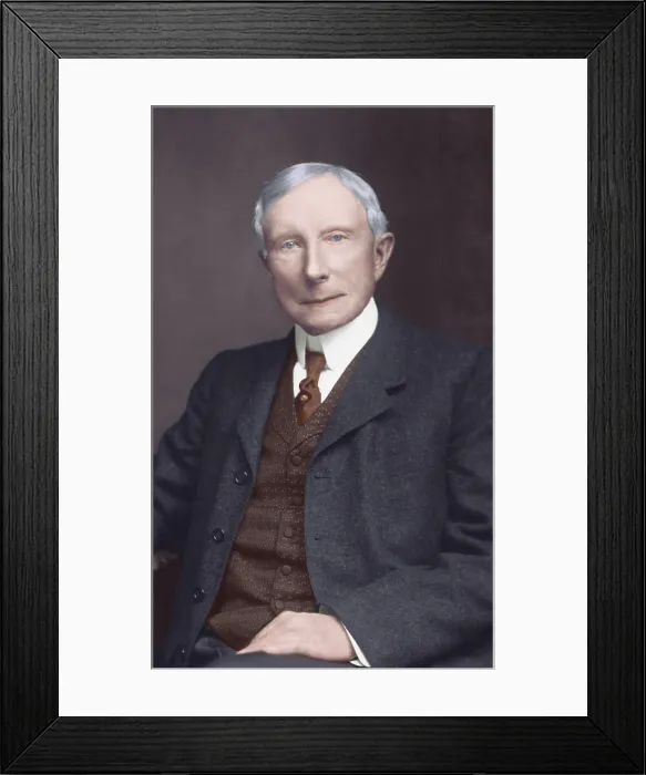 Framed Print : John D. Rockefeller in his 70s, at the beginning of his long retirement from the Standard Oil Company