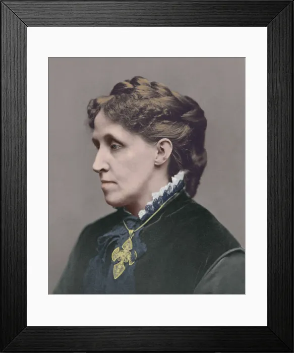 Framed Print : Louisa May Alcott, ca. 1870, in a photo portrait by George Kendall Warren of Boston, in her late 30s Framed Print : Louisa May Alcott, ca. 1870, in a photo portrait by George Kendall Warren of Boston, in her late 30s