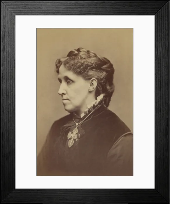 Framed Print : Louisa May Alcott, ca. 1870-75, in a photo portrait by George Kendall Warren of Boston, at around age 40. She published her first book, Flower Fables, in 1854, at age 22