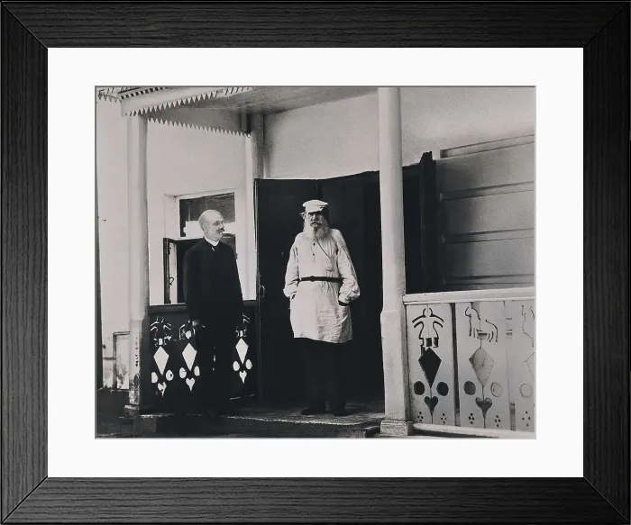 Framed Print : BULLA, Karl Karlovich (1854-1929); TOLSTOY, Lev Nikolayevich, Leo (1828-1910). Leo Tolstoy with the photographer Karl Bulla at his house in Yasnaya Poliana. RUSSIA. TULA Framed Print : BULLA, Karl Karlovich (1854-1929); TOLSTOY, Lev Nikolayevich, Leo (1828-1910). Leo Tolstoy with the photographer Karl Bulla at his house in Yasnaya Poliana. RUSSIA. TULA