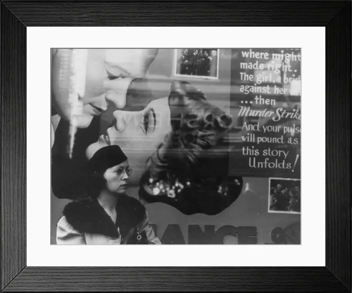Framed Print : Girl and movie poster, Cincinnati, Ohio, photograph by John Vachon, October, 1938