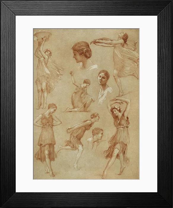 Framed Print : GORGUET, Auguste Franois Marie (1862-1927). Isadora Duncan dancing. 1918. Sketchs made with sanguine. Drawing. AISA / Everett Collection**US SALES ONLY**
