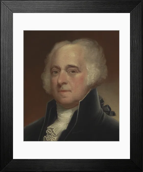 Framed Print : John Adams, 2nd President of the United States, held office from 1797 to 1801. This oil on canvas painting by an unknown artist, is based on a Gilbert Stuart portrait