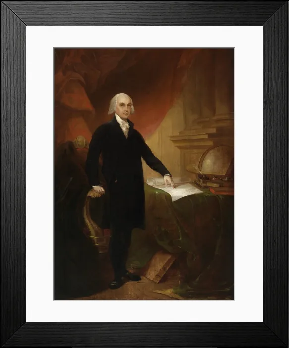 Framed Print : James Madison, 4th President of the United States, was in office from 1809 to 1817