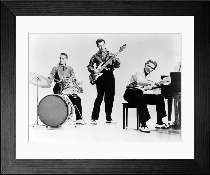 Framed Print : Jerry Lee Lewis (b.1935), right, in Warner's film, JAMBOREE, 1958 Framed Print : Jerry Lee Lewis (b.1935), right, in Warner's film, JAMBOREE, 1958