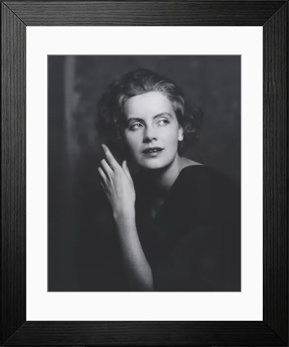 Framed Print : Greta Garbo, Swedish actress, in dramatic portrait by Arnold Genthe, 1925