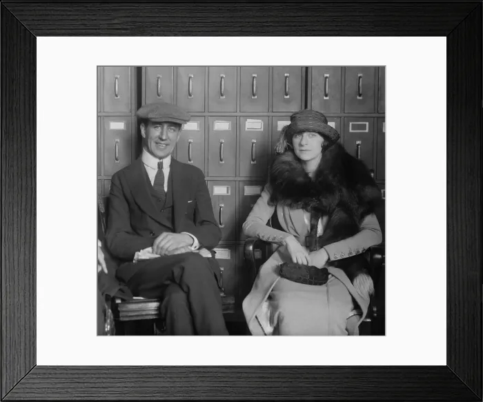 Framed Print : Actress Fanny Brice with her second husband, Nick Arnstein, c. 1918