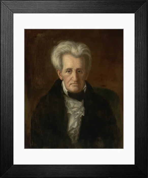 Framed Print : Andrew Jackson, 7th President of the United States, held office from 1829 to 1837. This is one of two Jackson portraits painted by George P. A