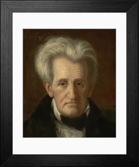 Framed Print : Andrew Jackson, 7th President of the United States, held office from 1829 to 1837. This is one of two Jackson portraits painted by George P. A