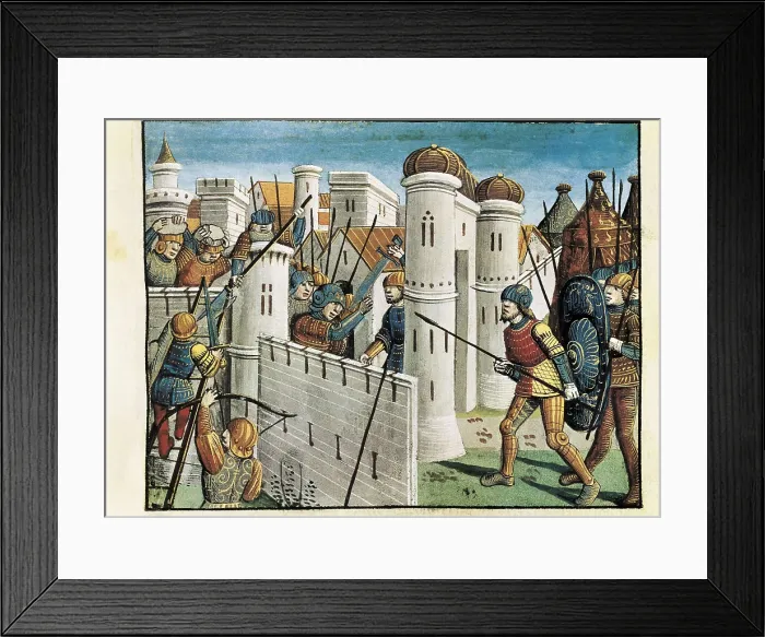 Framed Print : First Crusade (1095-1099). Taking of Jerusalem. Combat between Crusaders and Saracens under the wall of Jerusalem Framed Print : First Crusade (1095-1099). Taking of Jerusalem. Combat between Crusaders and Saracens under the wall of Jerusalem