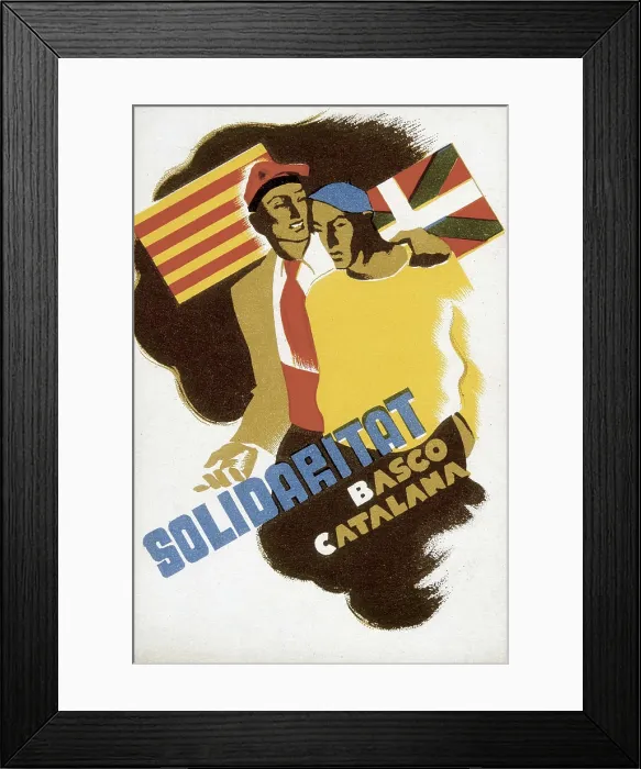 Framed Print : Spanish Civil War (1936-1939). 'Solidaritat basco-catalana' (Basque-Catalan Solidarity). AISA / Everett Collection**US SALES ONLY** Framed Print : Spanish Civil War (1936-1939). 'Solidaritat basco-catalana' (Basque-Catalan Solidarity). AISA / Everett Collection**US SALES ONLY**