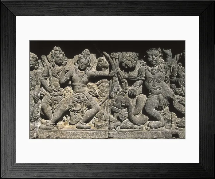Framed Print : Prambanan Temple or Lorojonggrang Temple. 9th-10th c. INDONESIA. CENTRAL JAVA. Prambanan. Frieze of Candi Shiva depicting Ramayana scenes. Hindu art Framed Print : Prambanan Temple or Lorojonggrang Temple. 9th-10th c. INDONESIA. CENTRAL JAVA. Prambanan. Frieze of Candi Shiva depicting Ramayana scenes. Hindu art