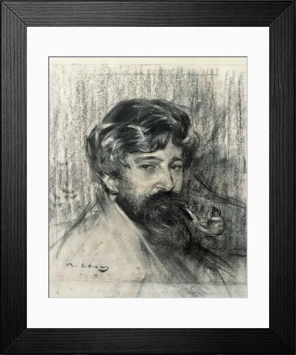 Framed Print : CASAS i CARBO, Ramn (1866-1932). Portrait of Santiago Rusiol. ca. 1897. Dtail. Charcoal and cont crayon with touches of white gouache. Modernism. Drawing. SPAIN. Barcelona Framed Print : CASAS i CARBO, Ramn (1866-1932). Portrait of Santiago Rusiol. ca. 1897. Dtail. Charcoal and cont crayon with touches of white gouache. Modernism. Drawing. SPAIN. Barcelona