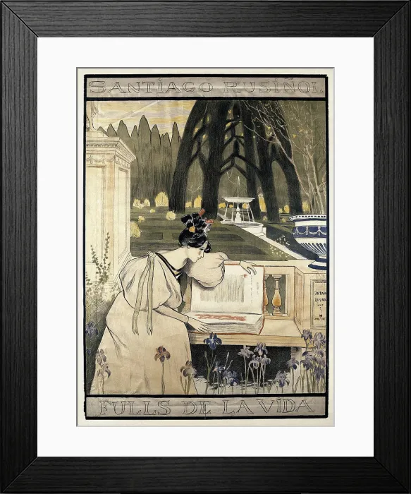 Framed Print : UTRILLO, Miquel (1862-1934). Fulls de la vida (Pages of the Life). 1898. Poster of 'Pages of Life', set of poems in prose written by Rusiol in 1898. Realism. Litography Framed Print : UTRILLO, Miquel (1862-1934). Fulls de la vida (Pages of the Life). 1898. Poster of 'Pages of Life', set of poems in prose written by Rusiol in 1898. Realism. Litography