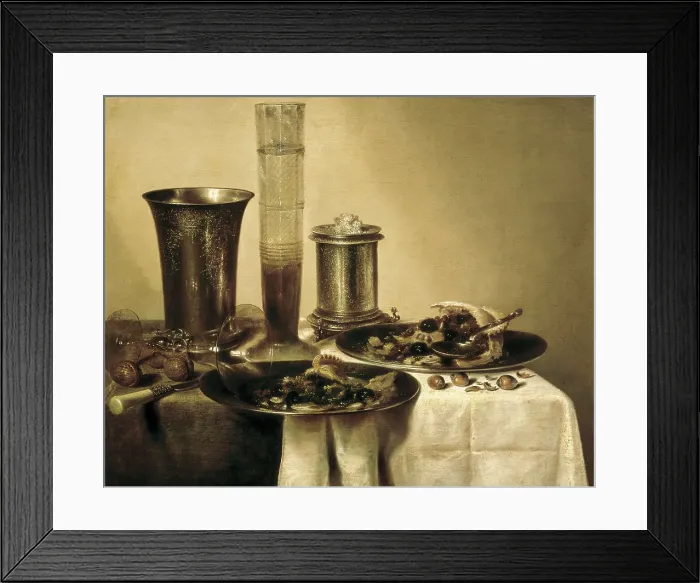 Framed Print : HEDA, Willem Claesz (1594-1680). The Dessert. 1637. Baroque art. Oil on canvas. FRANCE. Paris. Louvre Museum. AISA / Everett Collection**US SALES ONLY** Framed Print : HEDA, Willem Claesz (1594-1680). The Dessert. 1637. Baroque art. Oil on canvas. FRANCE. Paris. Louvre Museum. AISA / Everett Collection**US SALES ONLY**