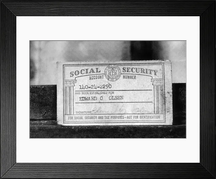Framed Print : 1968 Social Security Card. (CSU_ALPHA_1121) CSU Archives / Everett Collection