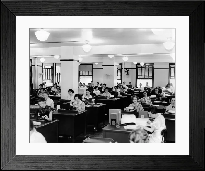 Framed Print : Social Security workers in the old Department of Labor building. Aug. 14, 1936. (CSU_ALPHA_1116) CSU Archives / Everett Collection Framed Print : Social Security workers in the old Department of Labor building. Aug. 14, 1936. (CSU_ALPHA_1116) CSU Archives / Everett Collection