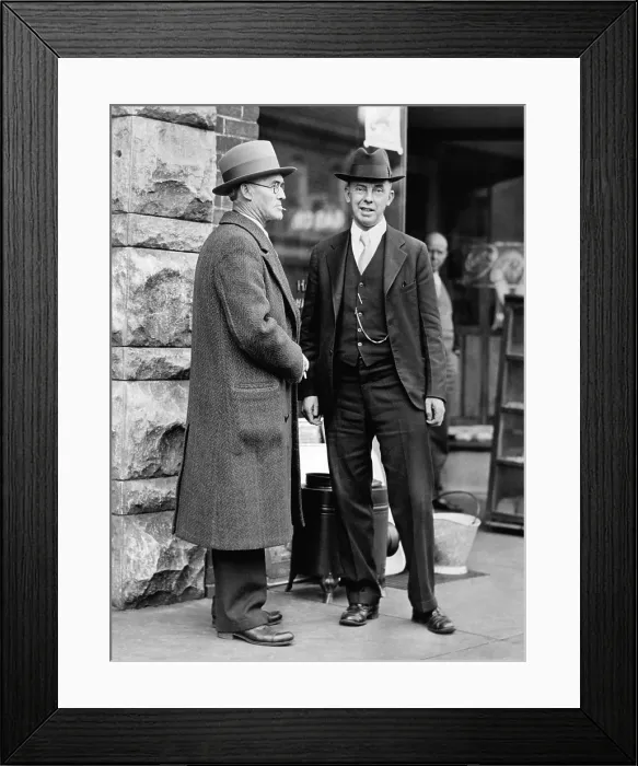 Framed Print : Defense at the Scottsboro Trial. George Chamlee (right) of the Defense Counsel with Charles Mann, Circuit Court of Jackson County, Alabama Framed Print : Defense at the Scottsboro Trial. George Chamlee (right) of the Defense Counsel with Charles Mann, Circuit Court of Jackson County, Alabama