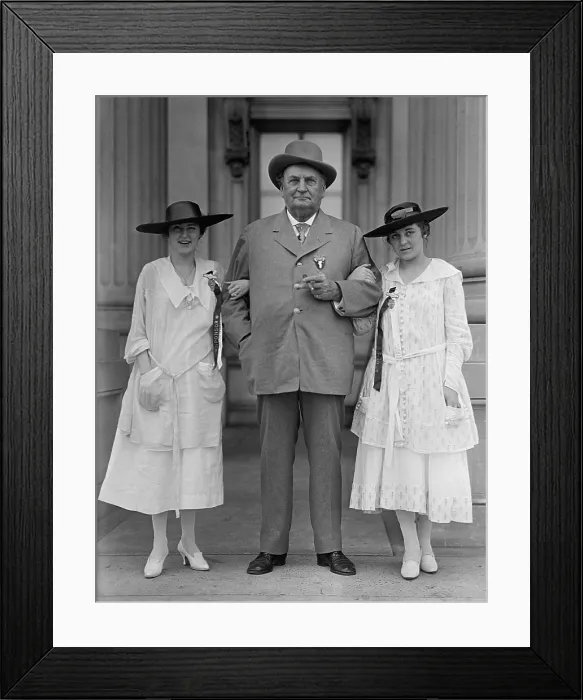 Framed Print : Senator John Hollis Bankhead with his granddaughters, actress Tallulah (left) and Eugenia, 1917. The Alabama Senators son and Tallulahs father, William B Framed Print : Senator John Hollis Bankhead with his granddaughters, actress Tallulah (left) and Eugenia, 1917. The Alabama Senators son and Tallulahs father, William B