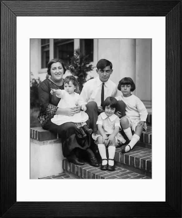 Framed Print : Comedian Eddie Cantor with his wife, Ida Tobias and three of their five daughters, c. 1923-25 Framed Print : Comedian Eddie Cantor with his wife, Ida Tobias and three of their five daughters, c. 1923-25
