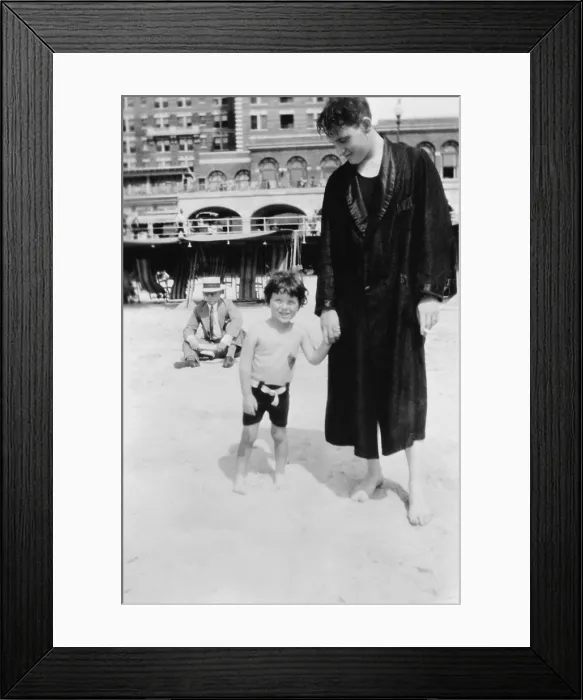 Framed Print : Spencer Tracy and his deaf son, John Ten Broeck Tracy, at Atlantic City, New Jersey