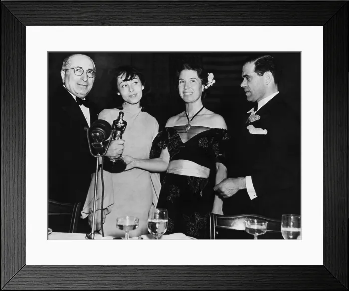 Framed Print : Mrs. Spencer Tracy received the Oscar for her husband Tracy at the Academy Awards for 1937. L-R: Louis B Framed Print : Mrs. Spencer Tracy received the Oscar for her husband Tracy at the Academy Awards for 1937. L-R: Louis B