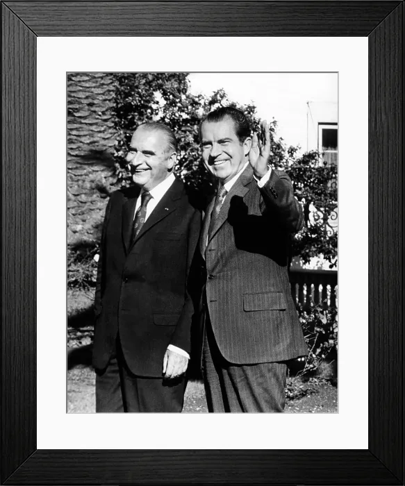 Framed Print : Presidents Richard Nixon and Georges Pompidou of France meeting at Angra do Heroismo, Azores Framed Print : Presidents Richard Nixon and Georges Pompidou of France meeting at Angra do Heroismo, Azores