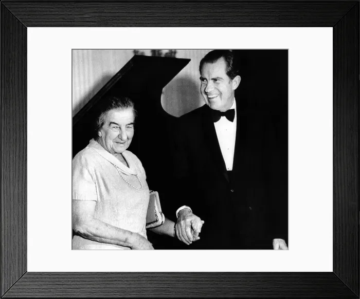Framed Print : President Richard Nixon and Israeli Prime Minister Golda Meir hold hands following a White House dinner. March 1, 1973 (CSU_ALPHA_553) CSU Archives / Everett Collection