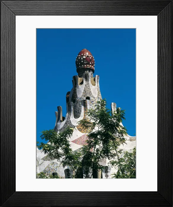 Framed Print : GAUDI i CORNET, Antoni (1852-1926). Park Gell. 1900-1914. SPAIN. CATALONIA. Barcelona. Park Gell. Roof of the service pavilion. Modernism. Architecture