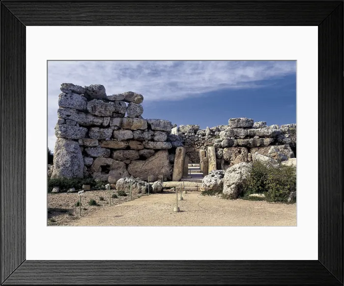 Framed Print : MALTA. Gozo Island. Xaghra. Megalithic temple (3150-2500 BC). Neolithic art. AISA / Everett Collection**US SALES ONLY**