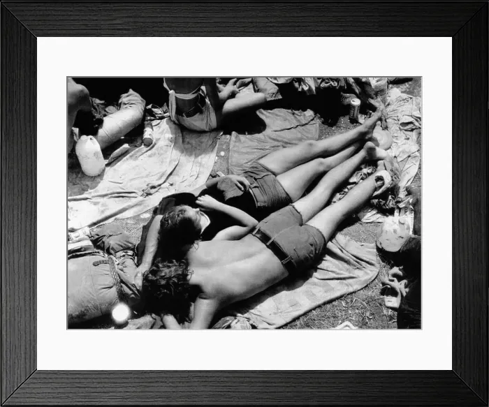 Framed Print : Young couple sleeps at their campsite at the Watkin's Glen Summer Jam