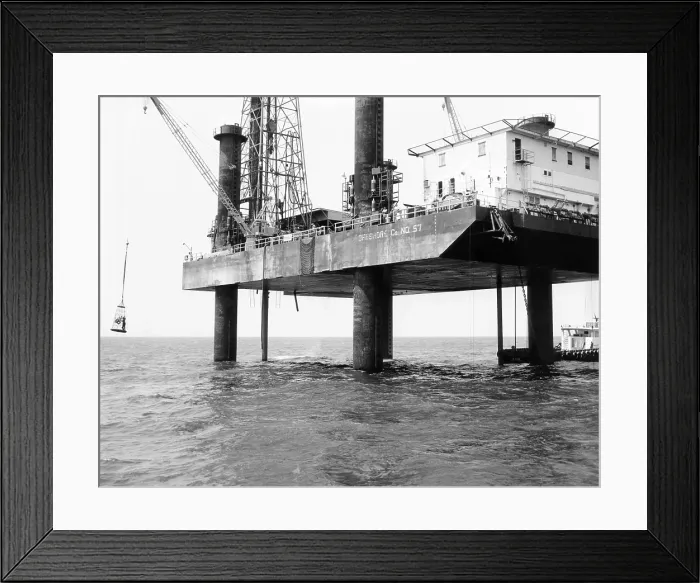 Framed Print : Oil platform operating in the Gulf of Mexico west of Punta Gorda, Florida. Jan. 9, 1968. (CSU_ALPHA_1137) CSU Archives / Everett Collection