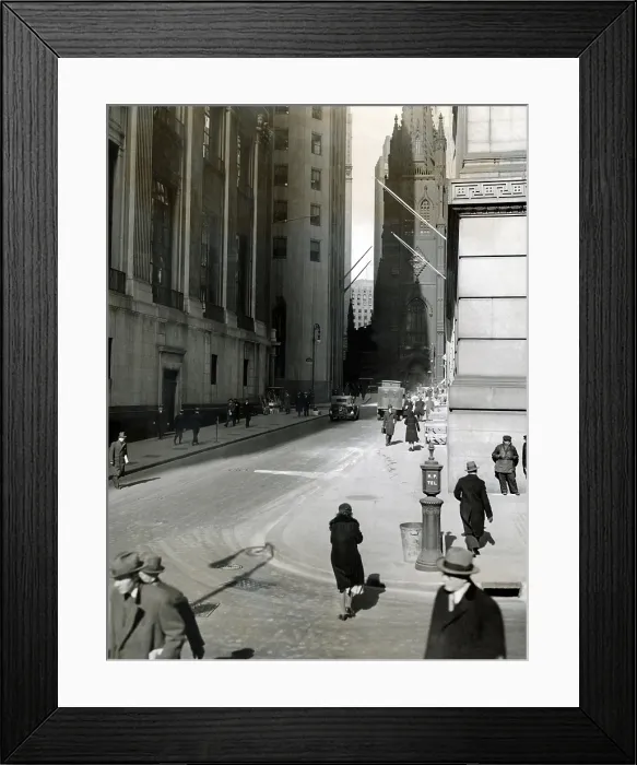 Framed Print : Wall Street on March 10, 1933 during the New Deal Bank Holiday