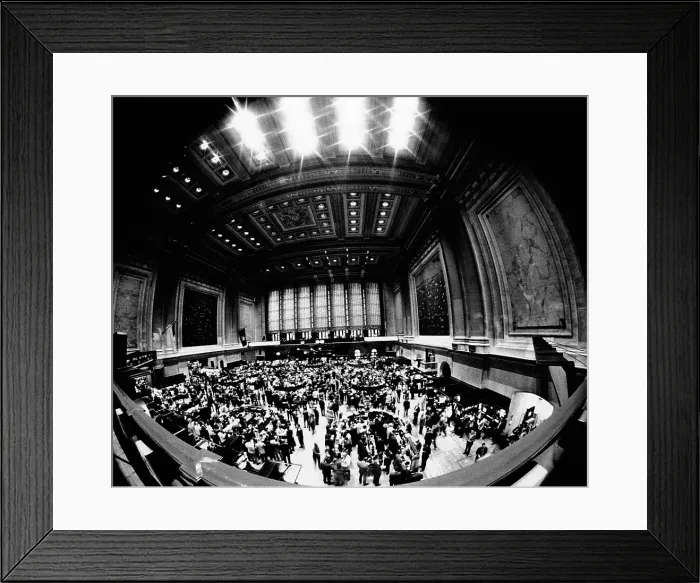 Framed Print : Fish-eye view of the trading floor of the New York Stock Exchange on its 175th anniversary. May 17, 1967. (CSU_ALPHA_1149) CSU Archives / Everett Collection