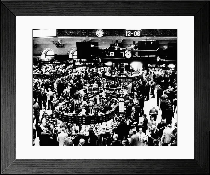 Framed Print : Trading floor of the New York Stock Exchange on April 3, 1968