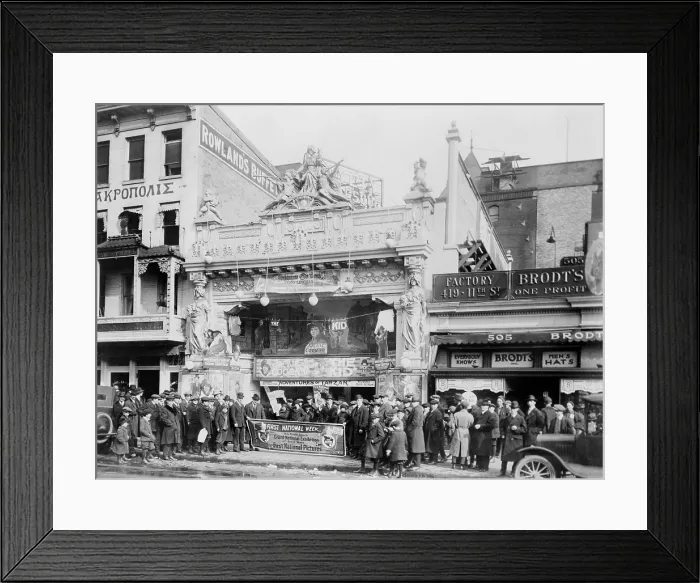 Framed Print : The Leader Theater, showing THE KID, 507 Ninth Street, Washington D.C. circa 1922 Framed Print : The Leader Theater, showing THE KID, 507 Ninth Street, Washington D.C. circa 1922