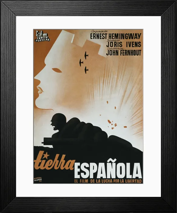 Framed Print : Poster by Pedraza Blanco for the documentary film 'Tierra Espaola' (The Spanish Earth, 1937) Framed Print : Poster by Pedraza Blanco for the documentary film 'Tierra Espaola' (The Spanish Earth, 1937)