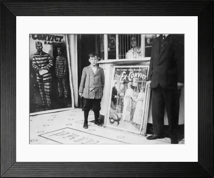 Framed Print : Child labor. Brown Mcdowell, who works at the Princess Theatre, from 10am to 10 pm, has only reached the second grade