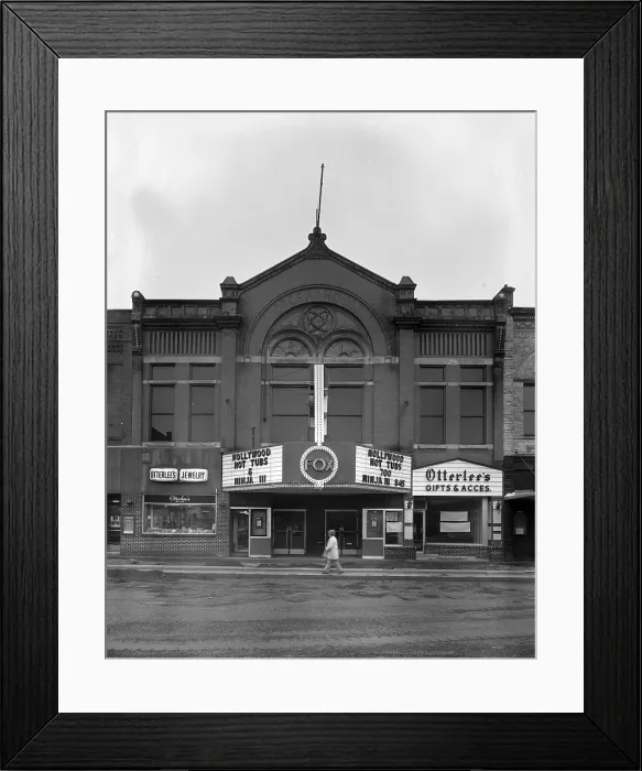 Framed Print : Movie Theaters, The G.F. Andrae Opera House, showing HOLLYWOOD HOT TUBS, and NINJA III, movie theater at 1124 Main Street, Stevens Point, Wisconsin circa 1984 Framed Print : Movie Theaters, The G.F. Andrae Opera House, showing HOLLYWOOD HOT TUBS, and NINJA III, movie theater at 1124 Main Street, Stevens Point, Wisconsin circa 1984