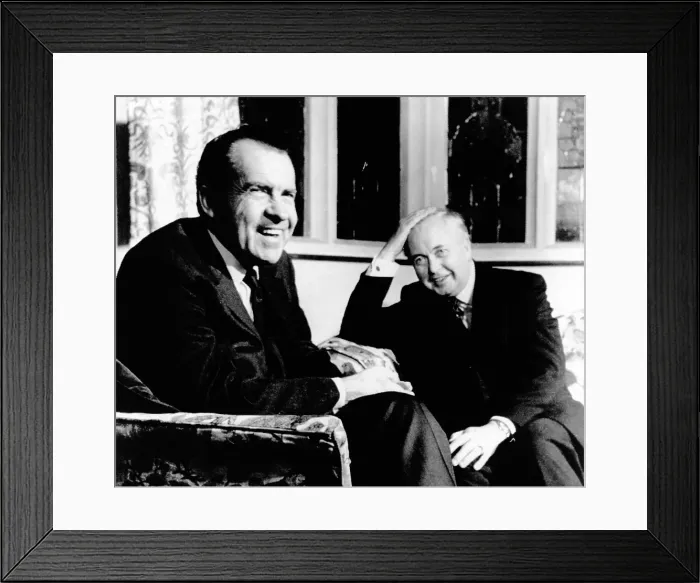 Framed Print : President Richard Nixon meets with British Prime Minister Harold Wilson. They were at Chequers, the official country residence of British premiers. Feb. 24, 1969