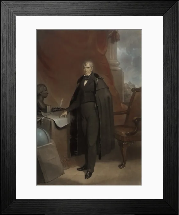 Framed Print : William Henry Harrison, 8th President of the United States, served only 31 days before dying of pneumonia exactly a month after his inauguration