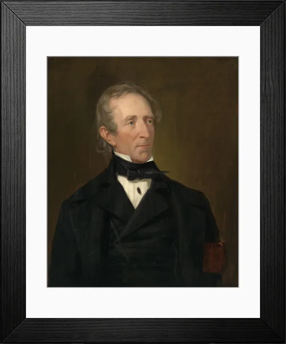 Framed Print : John Tyler, 10th President of the United States, took office after the death of President Henry Harrison on April 4, 1841