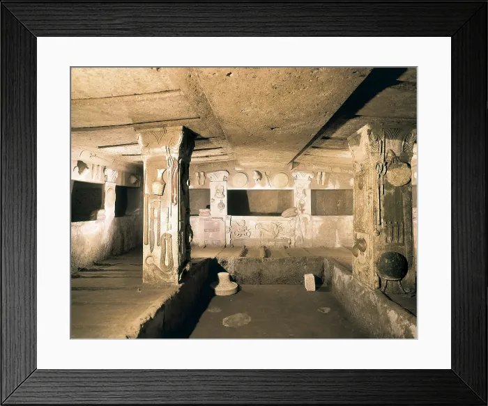 Framed Print : Tomb of the Reliefs. 4th-3rd c. BC. ITALY. Cerveteri. Banditaccia Necropolis. Etruscan art. Architecture. AISA / Everett Collection**US SALES ONLY**