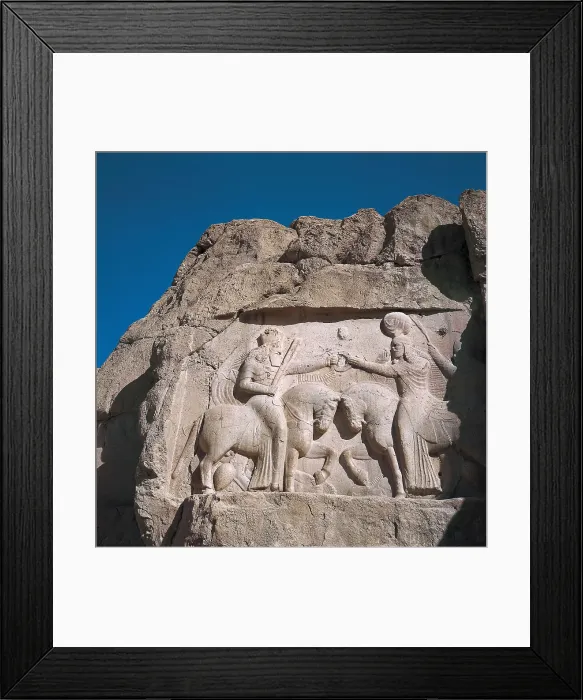 Framed Print : IRAN. FARS. Naqsh-e Rustam. Bas-relief with the coronation of Ardeshir. Persian art. Sasanian art. AISA / Everett Collection**US SALES ONLY** Framed Print : IRAN. FARS. Naqsh-e Rustam. Bas-relief with the coronation of Ardeshir. Persian art. Sasanian art. AISA / Everett Collection**US SALES ONLY**