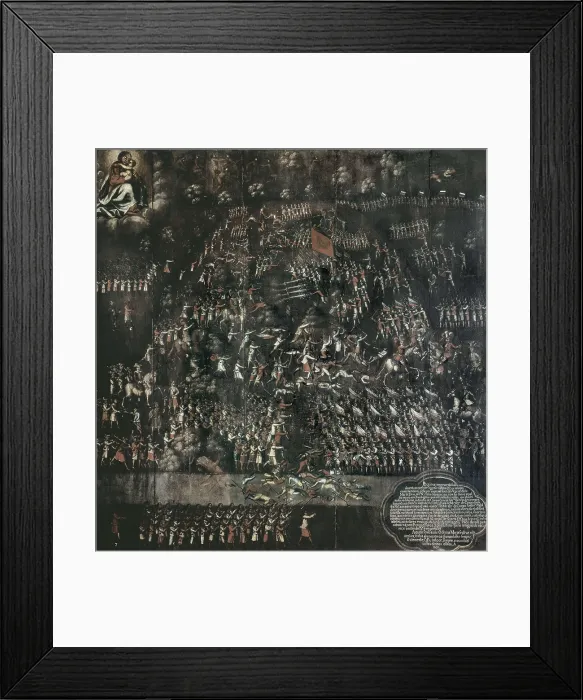 Framed Print : Brazil. Colonial America (1648). Battle of Guararapes between Dutch and Portuguese forces at Pernambuco. Oil on canvas. BRAZIL. Recife. Pernambuco State Museum Framed Print : Brazil. Colonial America (1648). Battle of Guararapes between Dutch and Portuguese forces at Pernambuco. Oil on canvas. BRAZIL. Recife. Pernambuco State Museum