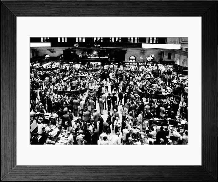 Framed Print : Closing time on the trading floor of the New York Stock Exchange on March 11, 1976