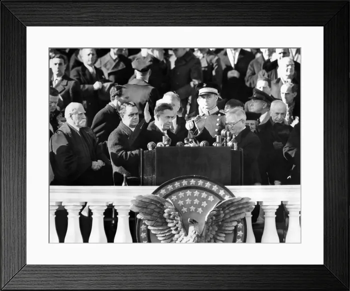 Framed Print : FDR's third term Vice President, Henry A. Wallace took the oath of office as administered by outgoing VP, John Nance Garner Framed Print : FDR's third term Vice President, Henry A. Wallace took the oath of office as administered by outgoing VP, John Nance Garner