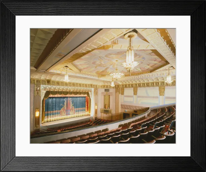 Framed Print : Movie Theaters, The Washoe Theater, view of the theater from the balcony, designed by B. Marcus Priteca, 305 Main Street, Anaconda, Montana, circa 1994